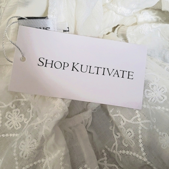 Kultivate Romantic High-neck White Lace Sleeveless Open Back Boho Blouse Size L - Picture 8 of 8